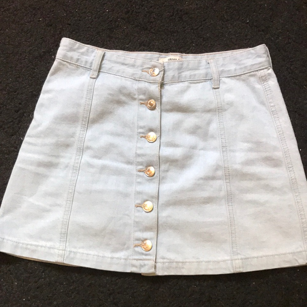 forever 21 light wash denim skirt